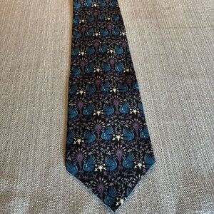 Christian Dior Monsieur Vintage All Over Bird Print All Silk Neck Tie